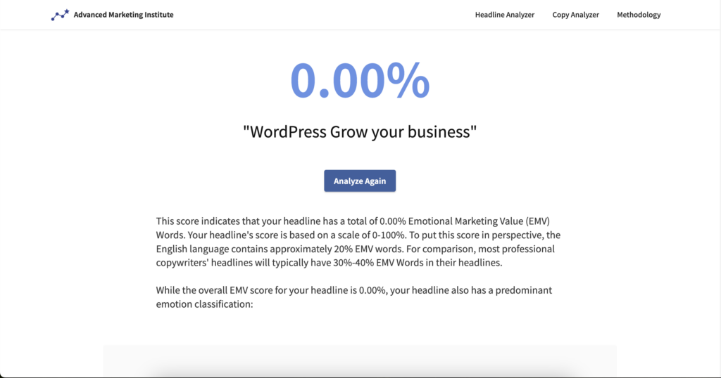 Advanced Marketing Institute's Headline Analyzer