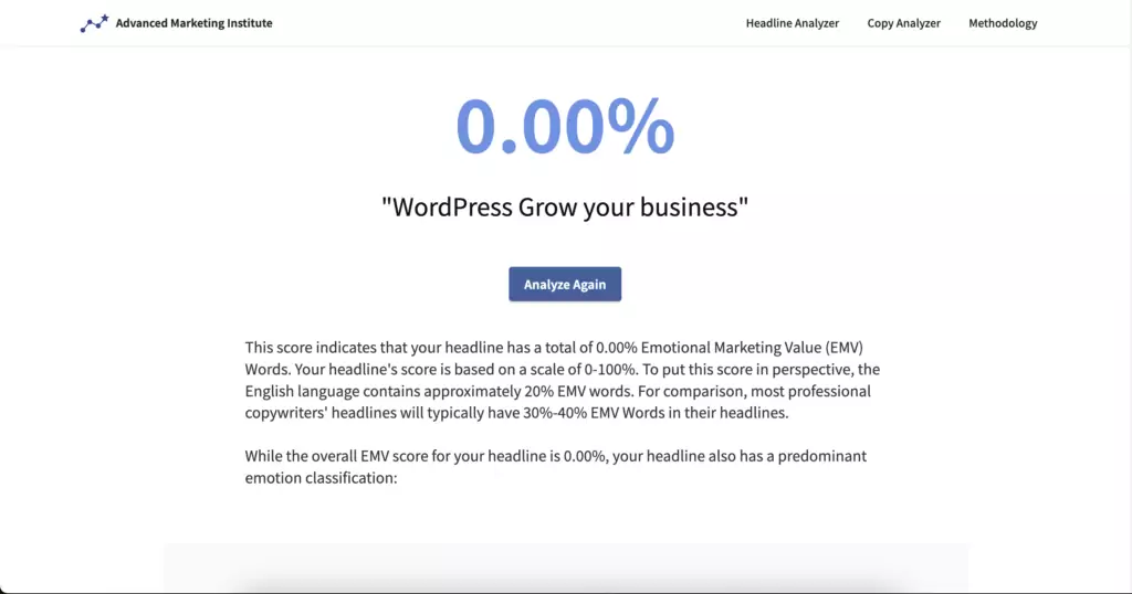 Advanced Marketing Institute's Headline Analyzer